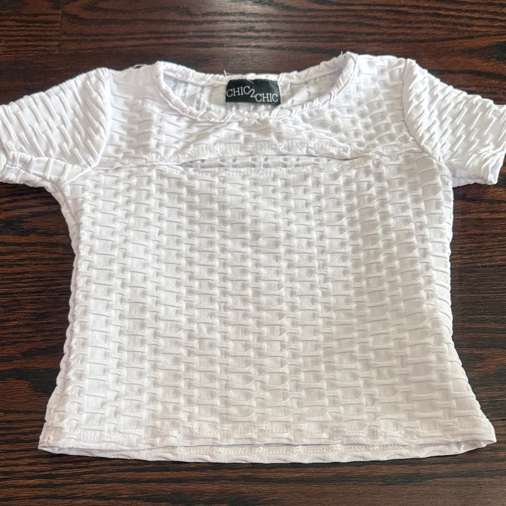 Brand new without tags Chic2chic Kids Woven White Tee